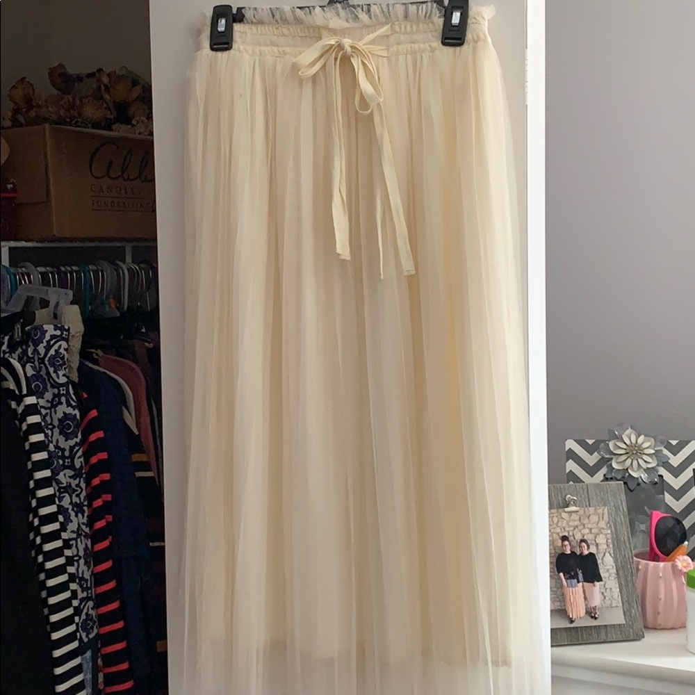 Cream Tulle Skirt
